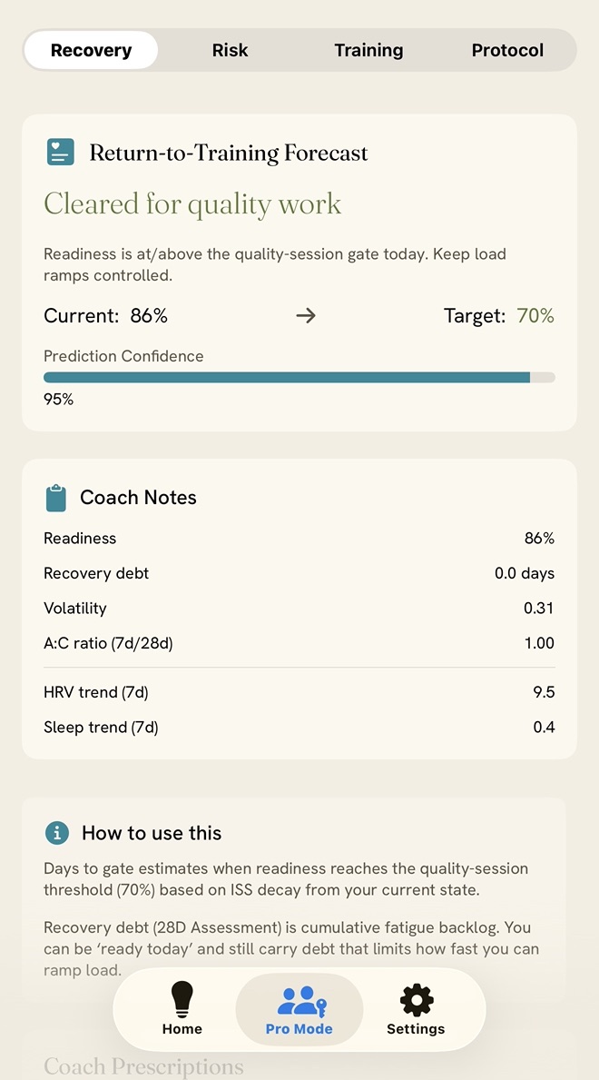 Coach Notes in light mode